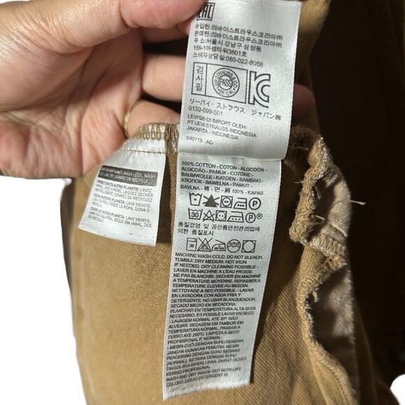 Levi Strauss Tan Men’s Brown Denim Cotton Trucker Jacket Size XL - Picture 6 of 10